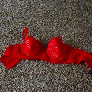 Adore me 36C Red heart pattern bra